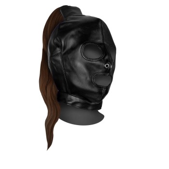 Mask with Brown Ponytail -...