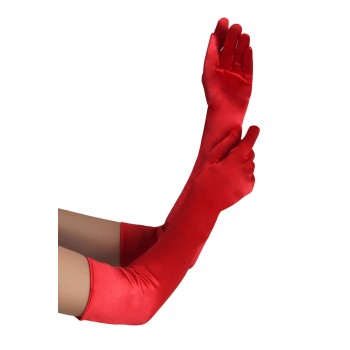 LONG SATIN RED GLOVES TU...