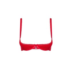 Czerwony otwarty sex półbiustonosz obsessive s/m