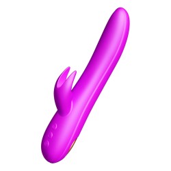 Podgrzewany wibrator z sex masażerem 20cm 10trybów