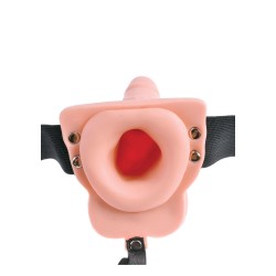 Strap on z wibrującym przedłużeniem na penisa 18cm
