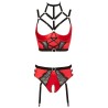 Shelf Bra Set red 80B/M
