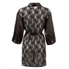 Szlafrok satynowy z koronką seksowne kimono L/XL
