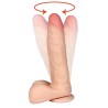 Dildo penis z rotacją i przyssawką jądrami 23cm