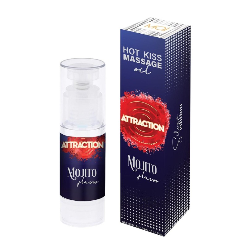 Żel jadalny do masażu Hot Kiss Smak Mojito 50ML Żel jadalny do masażu Hot Kiss Smak Mojito 50ML