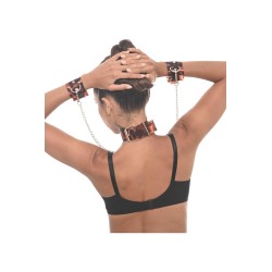 Zestaw kajdanki na ręce obroża krępowanie BDSM sex
