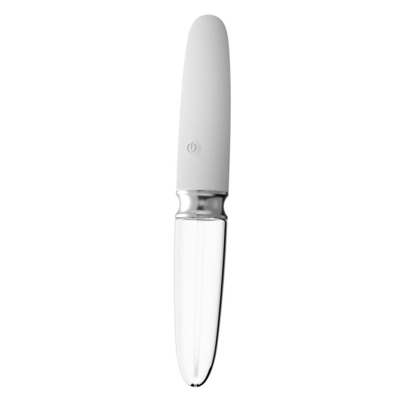 Wibrator podwójny dwustronny szklany masażer 17cm Wibrator podwójny dwustronny szklany masażer 17cm