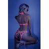 Impress Me Lace Body with Open Back - Neon Pink