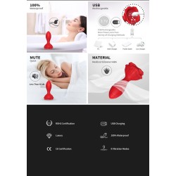 Korek analny z wibracją B - series Joy Rosenberg Red