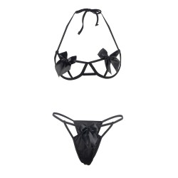 SET 2 PCS BLACK BOWS TU (Size: TU)
