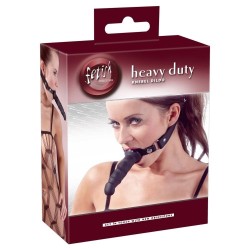 Silikonowe czarne dildo 12 cm na regulowanym pasku