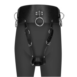 Belt with Vibrator Holder - Black