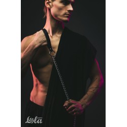 Obroża ze smyczą łańcuszkiem stalowym bondage bdsm