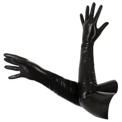 Rękawiczki lateksowe długie czarne unisex bdsm sex